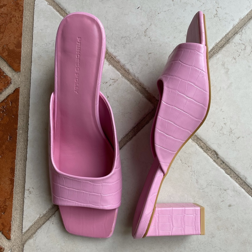 Princess Polly - Clair De Lune Heels Pink NWT